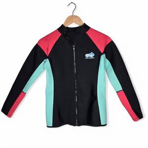Lemorecn Women's Wetsuit Top Color Panel Full Zip Surf Beach Neoprene Diving 8